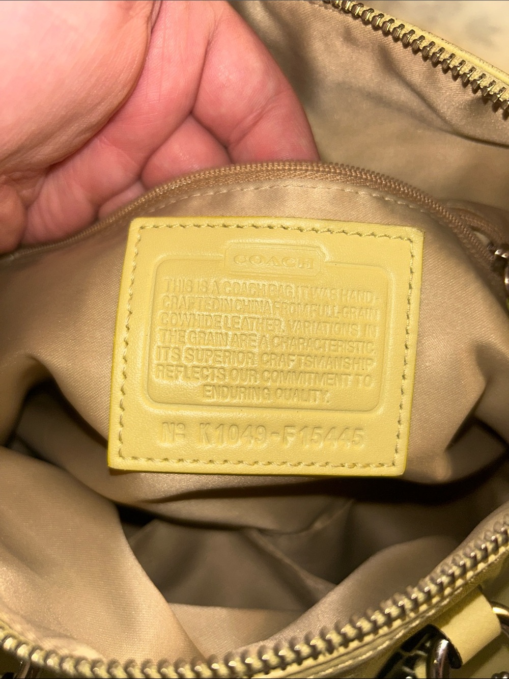 Coach lime green Leather Shoulder Bag with Top Handles - Picture 13 of 16